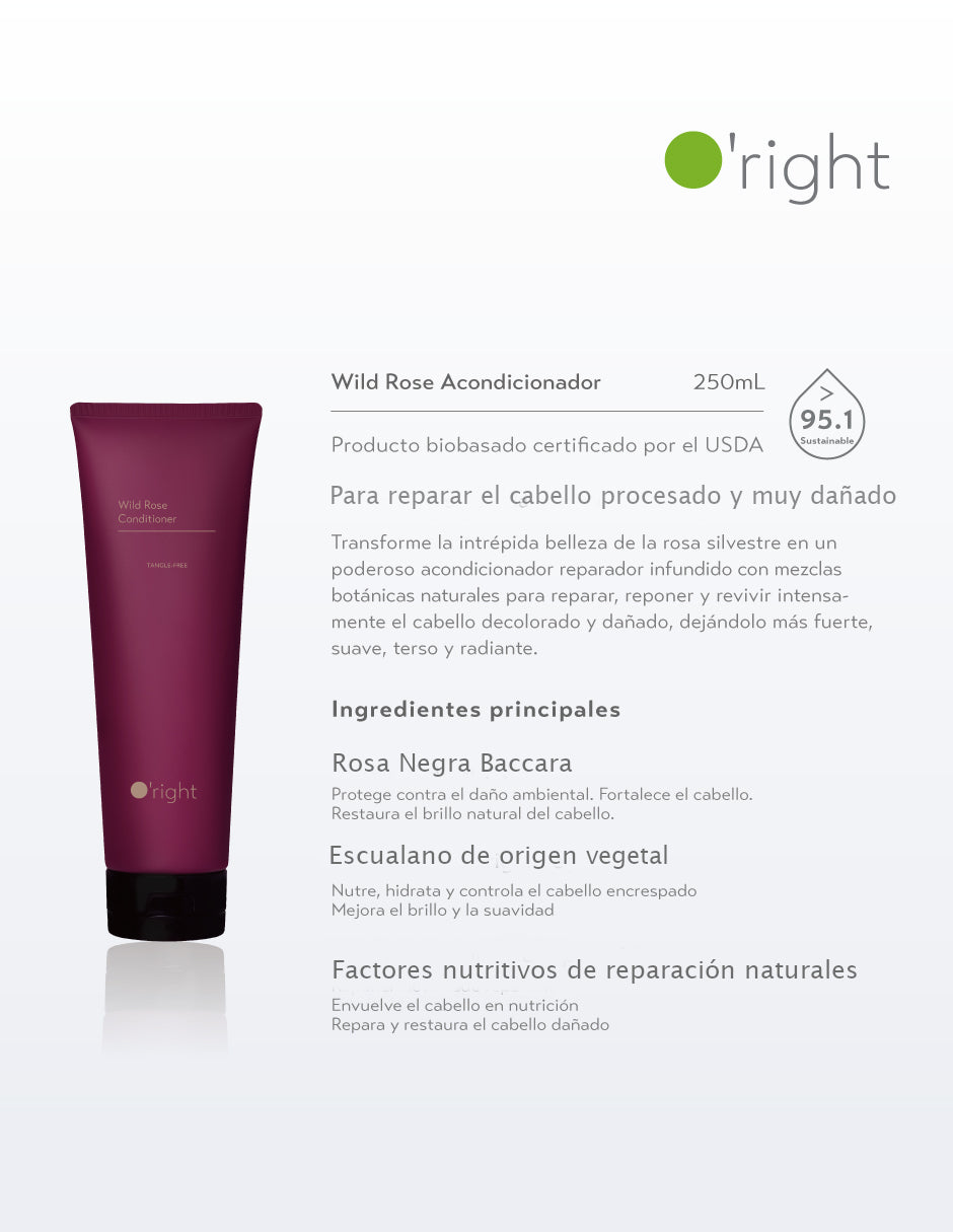 WILD ROSE ACONDICIONADOR 250ML Para cabello dañado