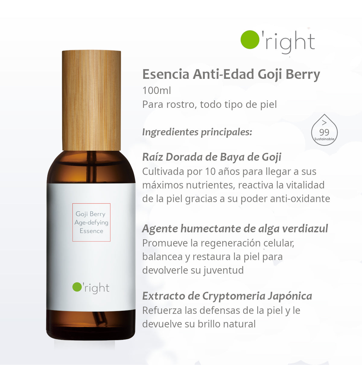 GOJI BERRY AGE-DEFYING ESSENCE 100ML Esencia Anti-edad para Rostro