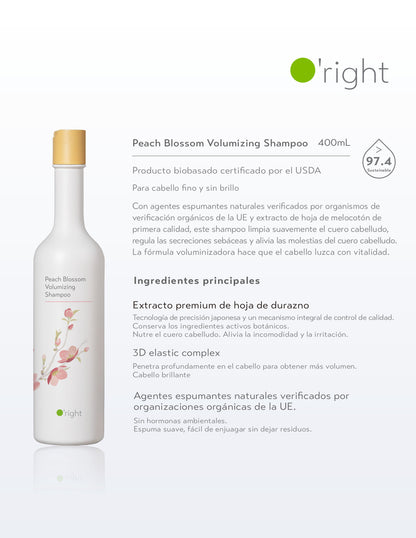 PEACH BLOSSOM VOLUMIZING SHAMPOO 400ML Para cabello delgado