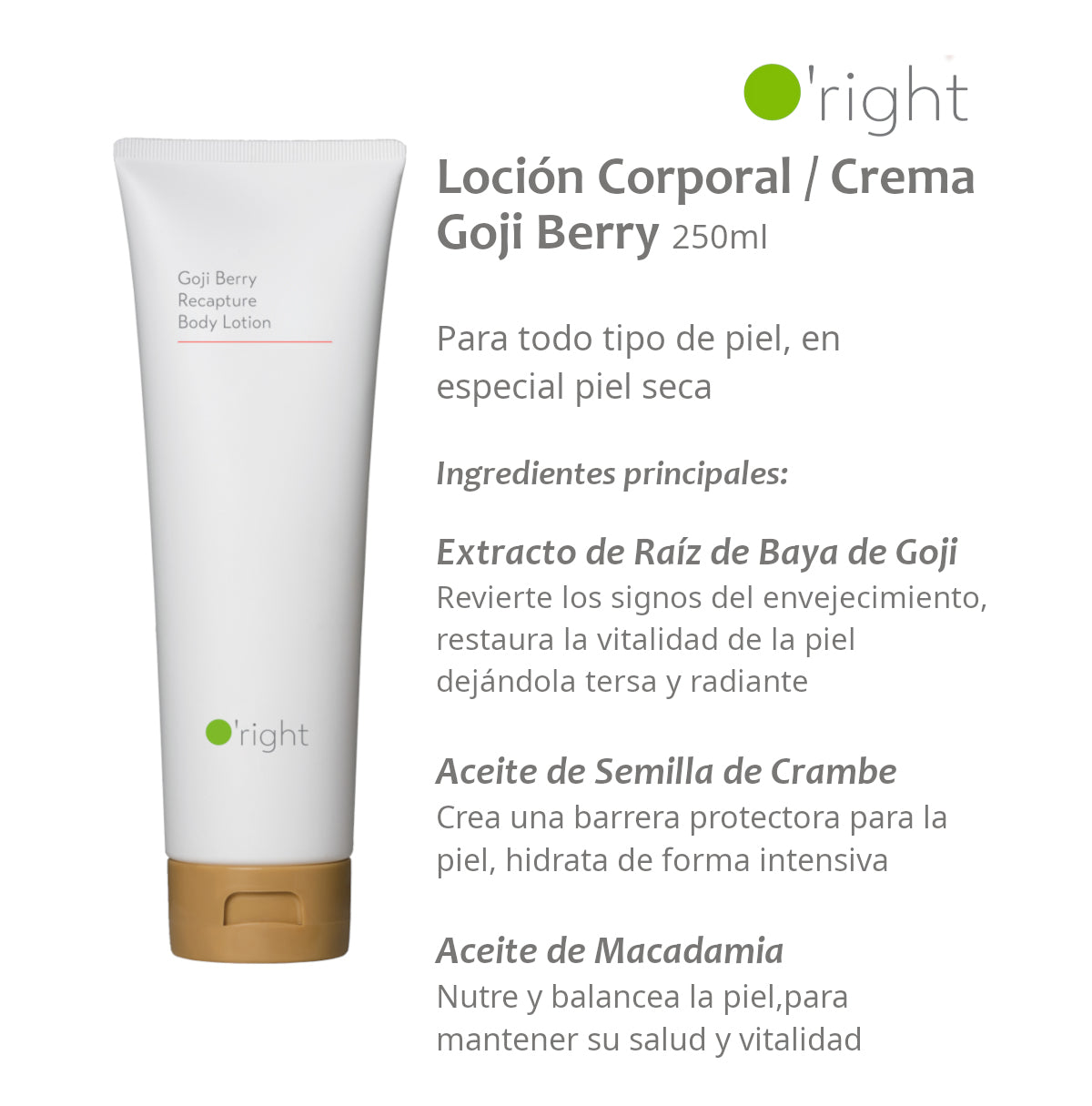 GOJI BERRY BODY 250ML Crema / Loción Corporal