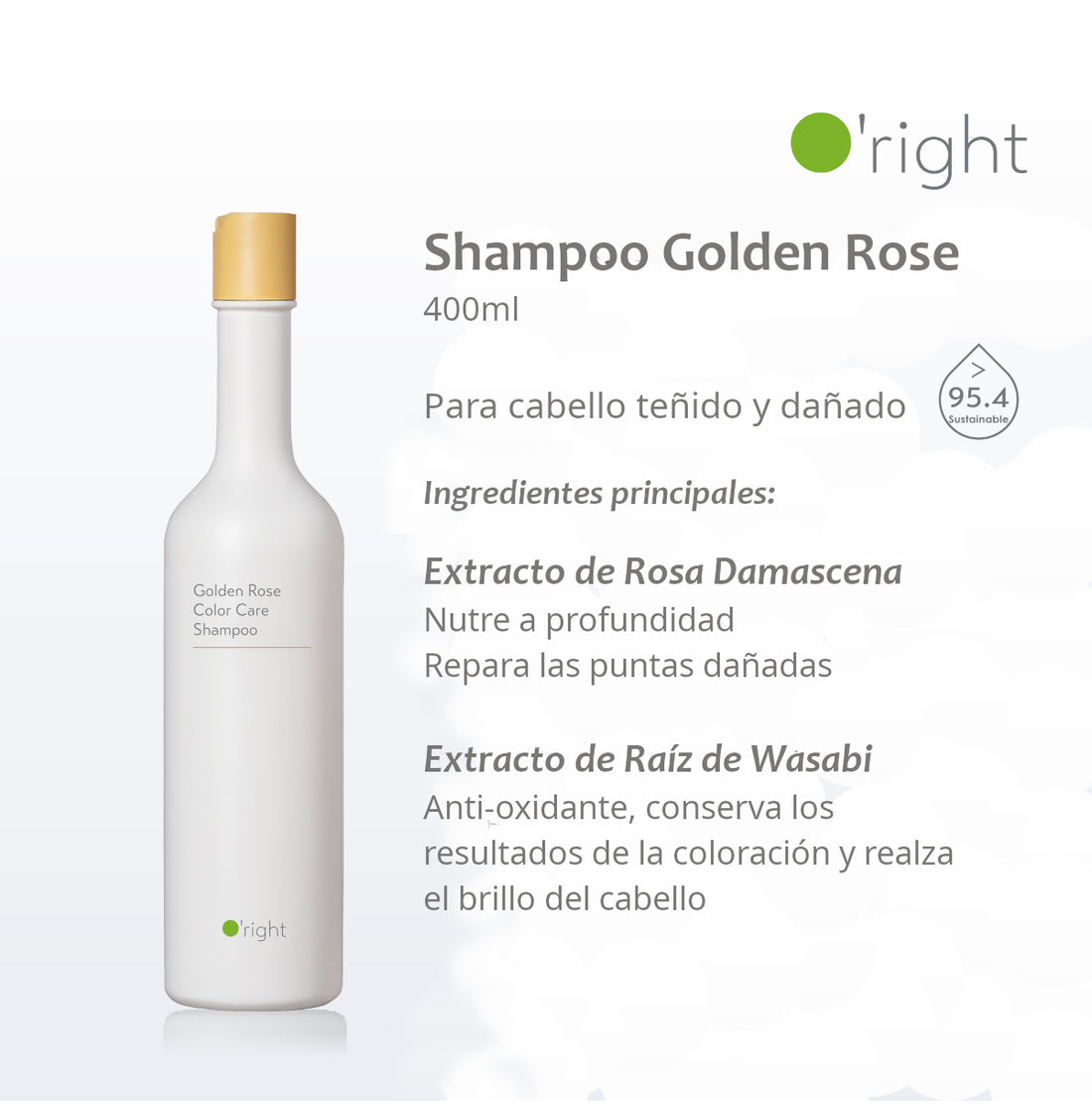 GOLDEN ROSE COLOR CARE SHAMPOO 400ML Para cabello teñido