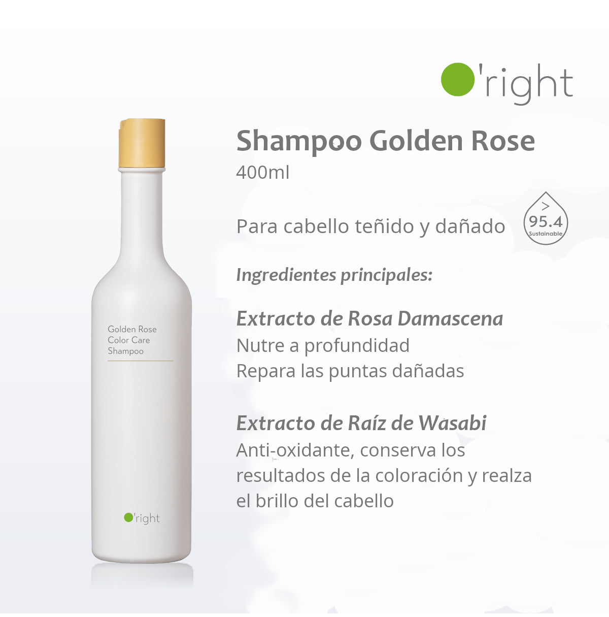 GOLDEN ROSE COLOR CARE SHAMPOO 400ML Para cabello teñido