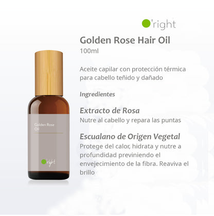 ACEITE CAPILAR GOLDEN ROSE 100ML Con protección térmica