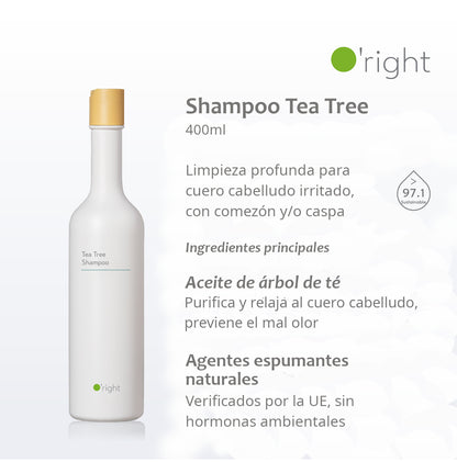 SHAMPOO TEA TREE 400ML | Calma el cuero cabelludo irritado | Anticaspa