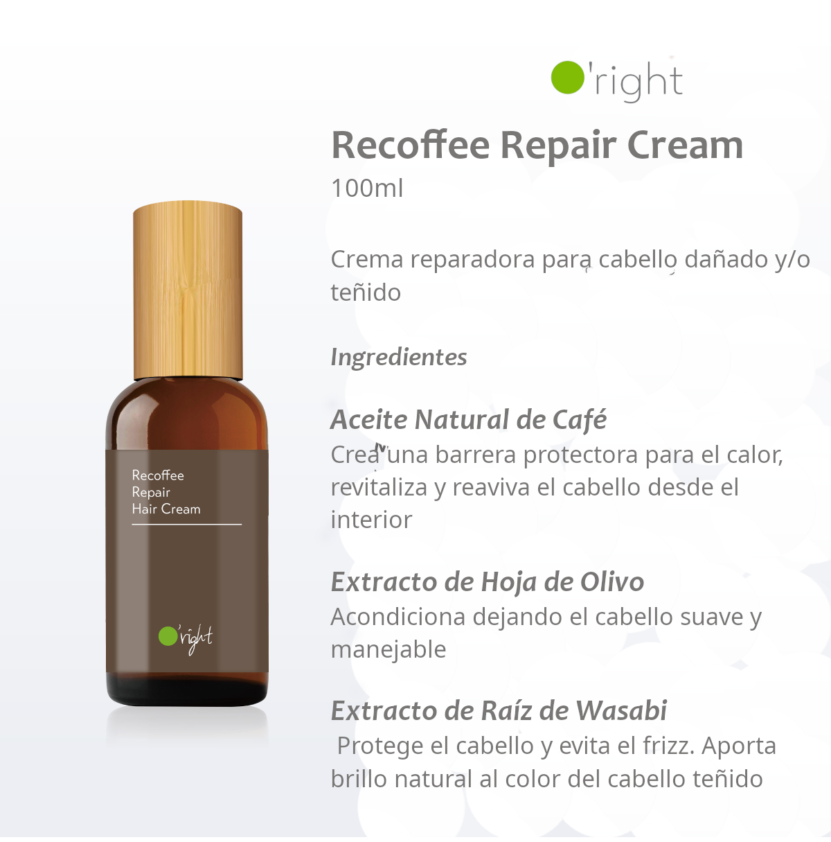 CREMA REPARADORA RECOFFEE 100ML Con protección térmica
